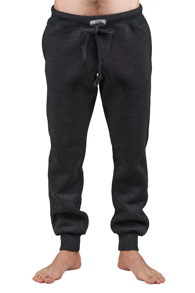 Male warme zwarte fleece broek — Stockfoto