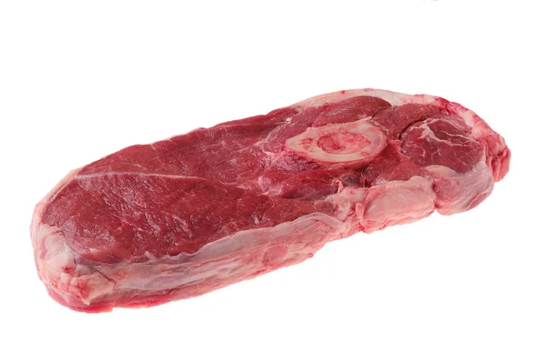 Çiğ Göz Bifteği Beyaz Arkaplanda Izole Edilmiş — Stok fotoğraf