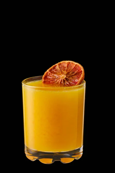 Boisson Chaude Hiver Orange Miel Isolée Sur Noir — Photo