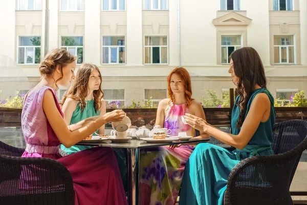 group of girls in cafe