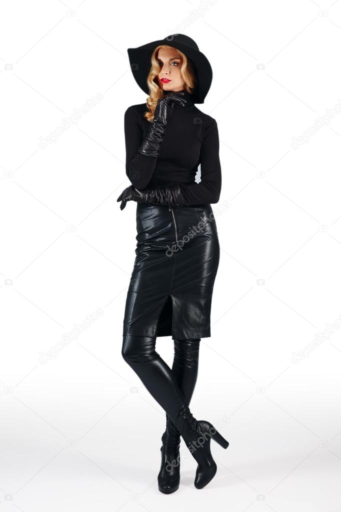 woman in leather boots