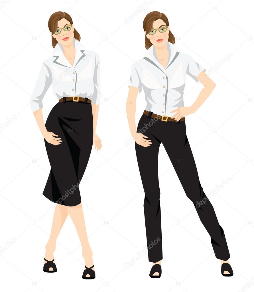 Business Woman Or Professor In Formal Clothes Stock Vector