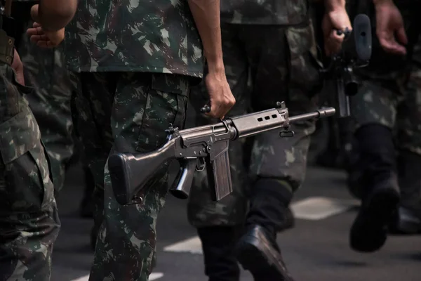 Salvador Bahia Brasil September 2016 Parade Militer Untuk Menghormati Kemerdekaan — Stok Foto