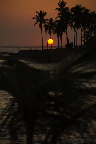 Salvador Bahia Brésil Octobre 2020 Beau Coucher Soleil Orange Sur — Photo