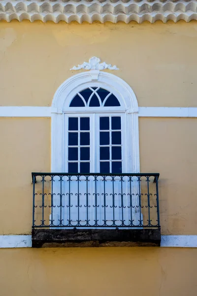 旧窗户的细节是彩色的 Pelourinho Salvador Bahia Brazil — 图库照片