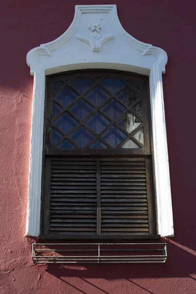 Detalhes Velhos Janela Cor Pelourinho Salvador Bahia Brasil — Fotografia de Stock