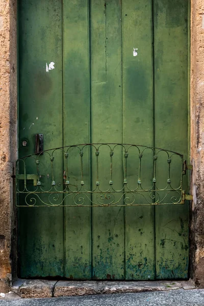 Antique Door Details Color Shadow Iron Cement Wood Pelourinho Salvador — Stock Photo, Image