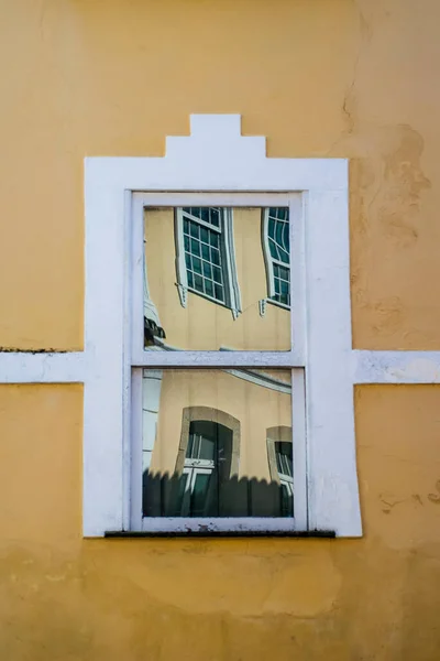 Gamla Fönsterdetaljer Färg Pelourinho Salvador Bahia Brasilien — Stockfoto