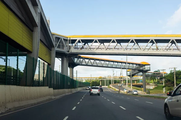 Salvador Bahia Brazil June 2021 Pedestrian Walkway Subway Bus Stop — 图库照片