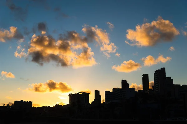 Salvador Bahia Brazil June 2021 Beautiful Colorful Sunset Clouds Rio — Stock Photo, Image