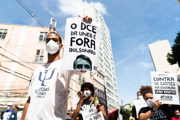 Сальвадор Баїя Бразилія Травня 2021 Протестуючі Протестують Проти Уряду Президента — стокове фото