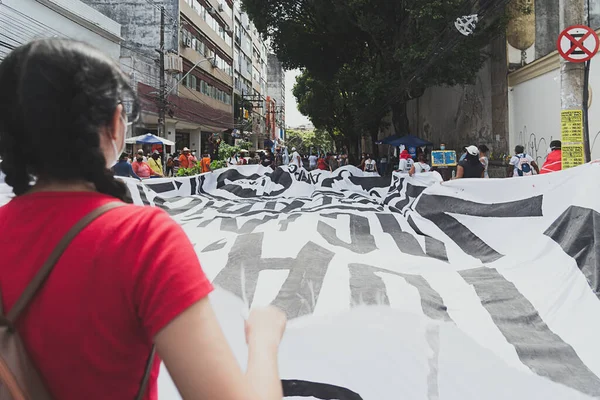 Salvador Bahia Brasilien Mai 2021 Demonstranten Protestieren Der Stadt Salvador — Stockfoto