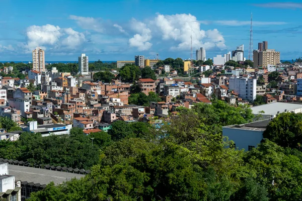 Salvador Bahia Brasil Abril 2014 Vista Dos Edifícios Casas Populares — Fotografia de Stock
