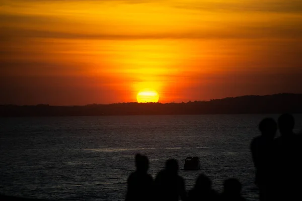 Salvador Bahia Brasilien Juni 2021 Silhouette Von Menschen Die Den — Stockfoto