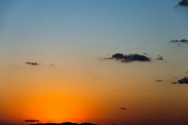 Salvador Bahia Brasilien Juni 2021 Silhouette Bei Sonnenuntergang Mit Wenigen — Stockfoto