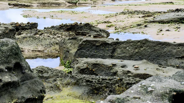 Pasir Air Dan Batu Pantai Arembepe Pada Hari Yang Cerah — Stok Foto