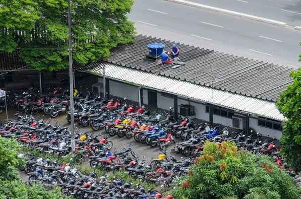 Salvador Bahia Brasil Mayo 2014 Muchas Motocicletas Estacionadas Patio Del — Foto de Stock