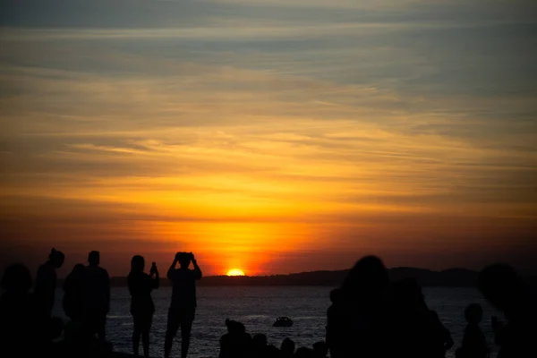 Salvador Bahia Brasilien Juni 2021 Silhouette Von Menschen Die Den — Stockfoto