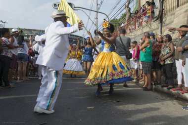 Salvador, Bahia, Brezilya - 24 Ocak 2016: Kültürel Kökler Yürüyüşü. Salvador, Bahia, Brezilya 'daki Dique do Tororo' da çekilmiştir..