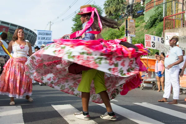 Salvador Bahia Brazylia Stycznia 2016 Spacer Kulturowych Korzeniach Odbywające Się — Zdjęcie stockowe