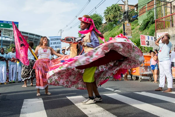 Salvador Bahia Brazylia Stycznia 2016 Spacer Kulturowych Korzeniach Odbywające Się — Zdjęcie stockowe