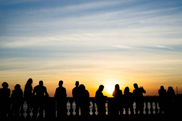 Salvador Bahia Brazil June 2021 Silhouette People Enjoying Wonderful Colorful — Stock Photo, Image