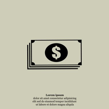 Doları banknot para simgesi