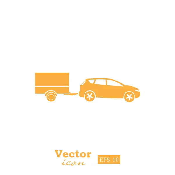 Car with trailer icon — Stock Vector