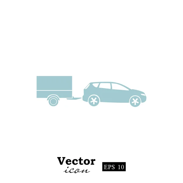 Автомобіль з піктограмою причепа — стоковий вектор