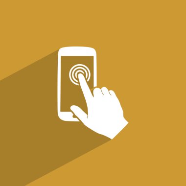 dokunmatik ekran smartphone simgesine el