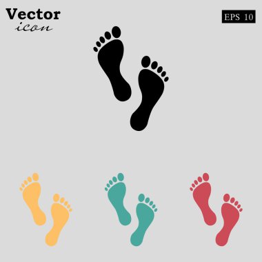 insan fooprints Icons set