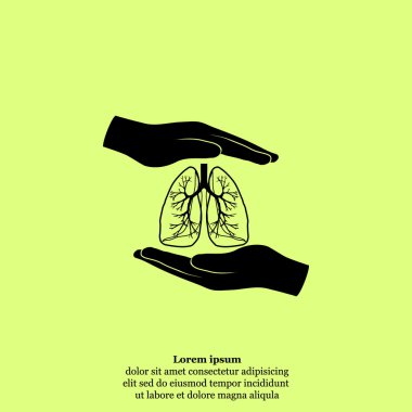 insan akciğerleri simgesi holding eller