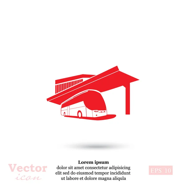 Icono de estación de autobuses — Vector de stock