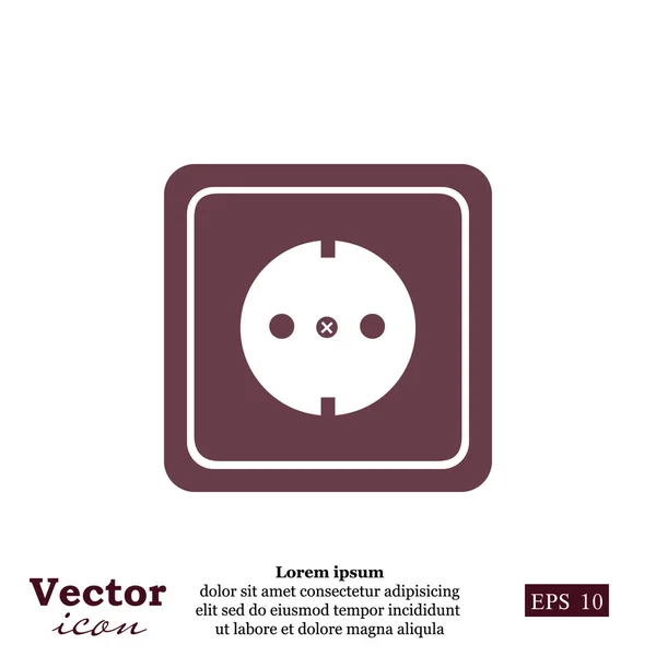 Icono de toma de corriente eléctrica — Vector de stock