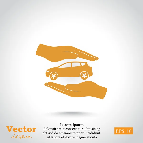 Bil försäkring ikonen — Stock vektor