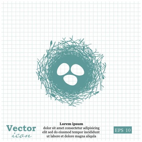 Œufs dans l'icône du nid — Image vectorielle