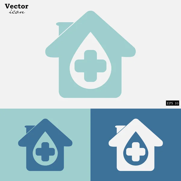 Centro médico, ícone do hospital —  Vetores de Stock