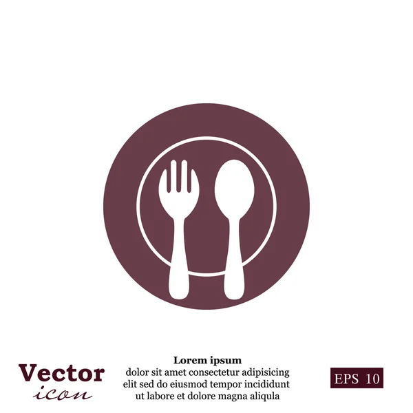Иконка обеда, вилки, ложки — стоковый вектор