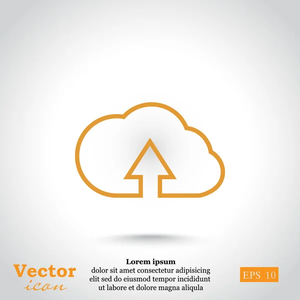 Zum Cloud-Symbol hochladen — Stockvektor