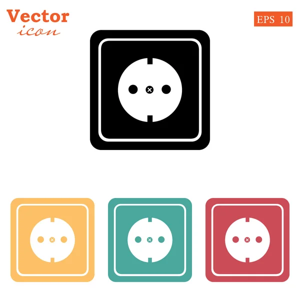 Conjunto de iconos de toma de corriente eléctrica — Vector de stock
