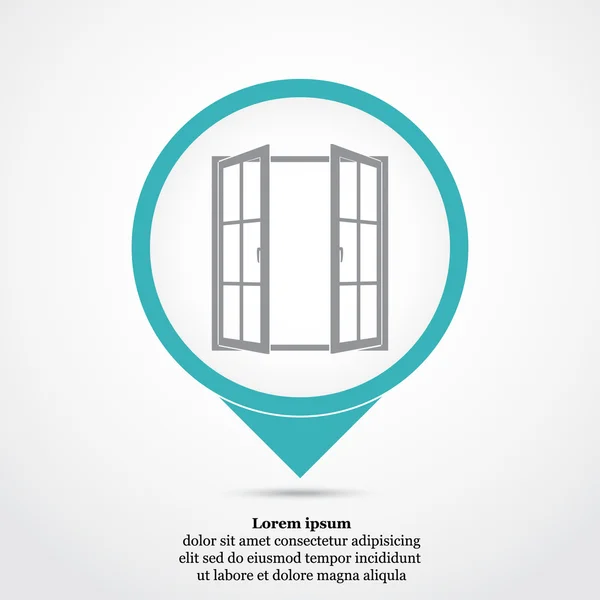 Abrir icono de ventana — Vector de stock