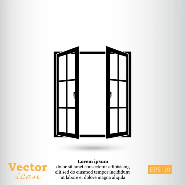 Abrir icono de ventana — Vector de stock