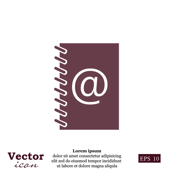Adresse, Kontaktbuch-Symbol — Stockvektor