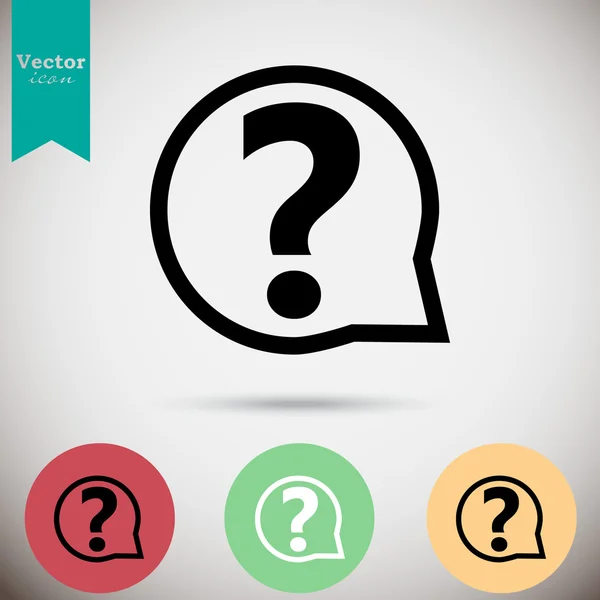 Signo de interrogación en el icono de burbuja — Vector de stock