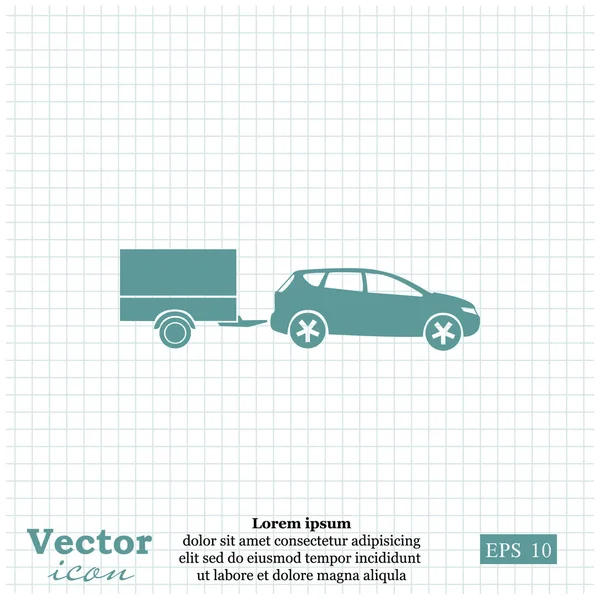 Auto mit Anhänger-Symbol — Stockvektor