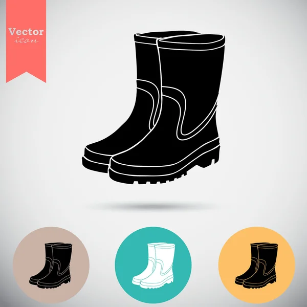 Set icone stivali di gomma — Vettoriale Stock