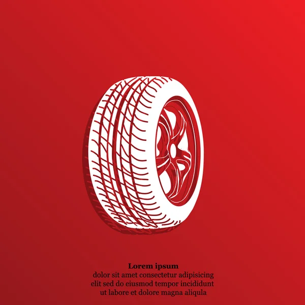 Ícone de pneu automóvel — Vetor de Stock