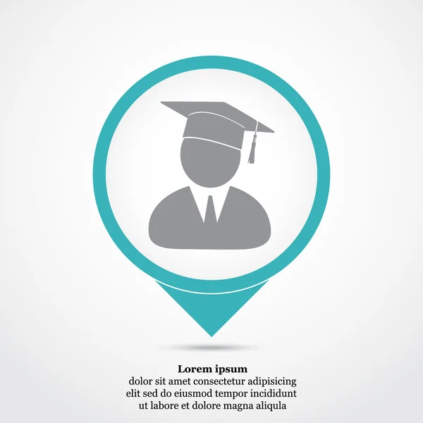 Graduando Icono Estudiantil — Vector de stock