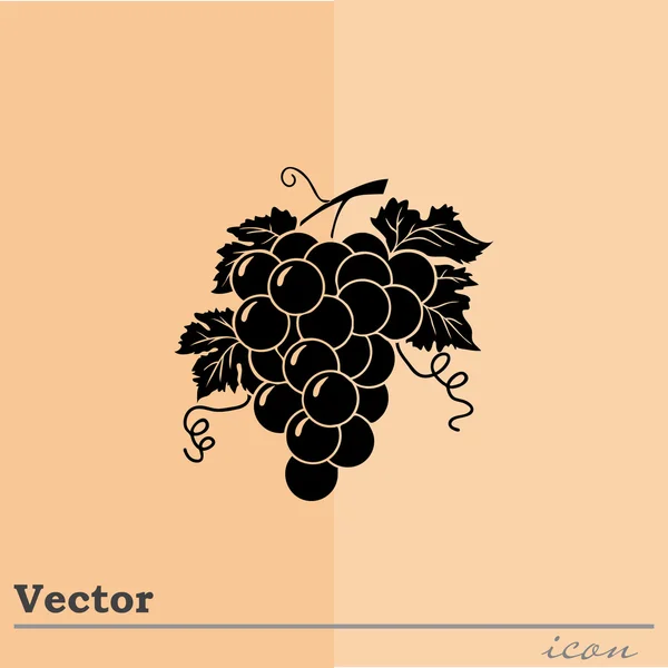 Grapes bunch with leaves icon Royalty Free Stock Vectors