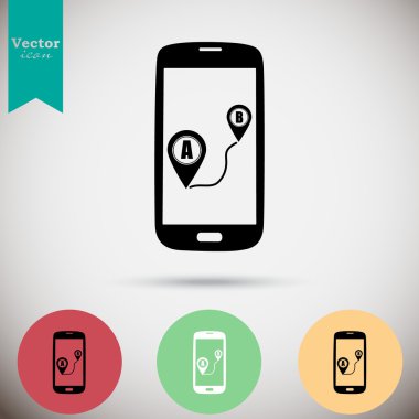 Smartphone gps navigasyon simge ile